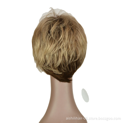 AiShiLi Wholesale  Short Bob Style Synthetic Hair  Heat Resistant Fiber Wigs With Straight Ombre Hair For Women